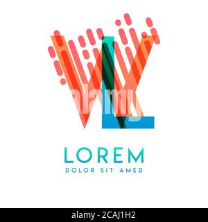 WL logo with the theme of galaxy speed and style that is suitable for creative and business industries. LW Letter Logo design for all webpage media an Stock Vector