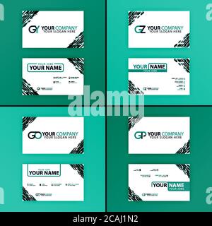 Business card colorful alphabet logo for promotion, marketing and advertising for companies, corporations, cooperatives and SME. suitable for print me Stock Vector
