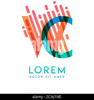 WC logo with the theme of galaxy speed and style that is suitable for creative and business industries. CW Letter Logo design for all webpage media an Stock Vector