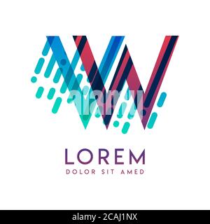 VW logo with the theme of galaxy speed and style that is suitable for creative and business industries. WV Letter Logo design for all webpage media an Stock Vector