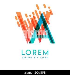 WA logo with the theme of galaxy speed and style that is suitable for creative and business industries. AW Letter Logo design for all webpage media an Stock Vector