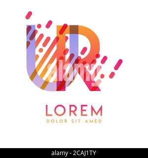 RU logo with the theme of galaxy speed and style that is suitable for creative and business industries. UR Letter Logo design for all webpage media an Stock Vector