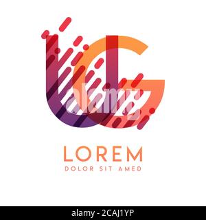 UG logo with the theme of galaxy speed and style that is suitable for creative and business industries. GU Letter Logo design for all webpage media an Stock Vector