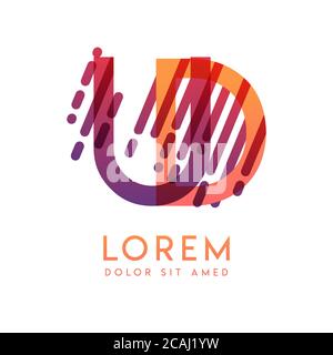 UD logo with the theme of galaxy speed and style that is suitable for creative and business industries. DU Letter Logo design for all webpage media an Stock Vector