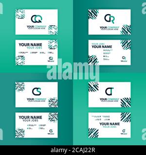 Business card colorful alphabet logo for promotion, marketing and advertising for companies, corporations, cooperatives and SME. suitable for print me Stock Vector