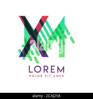 XM logo with the theme of galaxy speed and style that is suitable for creative and business industries. MX Letter Logo design for all webpage media an Stock Vector