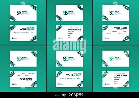 Business card colorful alphabet logo for promotion, marketing and advertising for companies, corporations, cooperatives and SME. suitable for print me Stock Vector