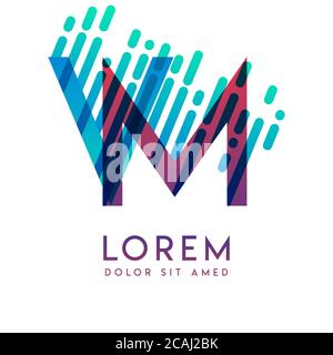 VM logo with the theme of galaxy speed and style that is suitable for creative and business industries. MV Letter Logo design for all webpage media an Stock Vector