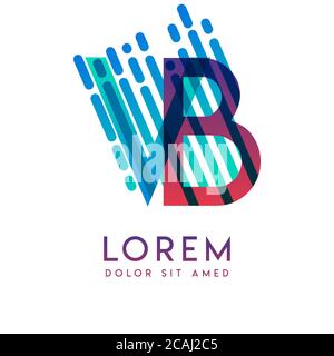 VB logo with the theme of galaxy speed and style that is suitable for creative and business industries. BV Letter Logo design for all webpage media an Stock Vector