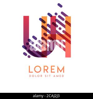 UH logo with the theme of galaxy speed and style that is suitable for creative and business industries. HU Letter Logo design for all webpage media an Stock Vector