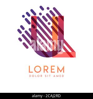 UL logo with the theme of galaxy speed and style that is suitable for creative and business industries. LU Letter Logo design for all webpage media an Stock Vector