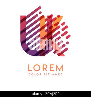 UK logo with the theme of galaxy speed and style that is suitable for creative and business industries. KU Letter Logo design for all webpage media an Stock Vector