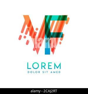 WF logo with the theme of galaxy speed and style that is suitable for creative and business industries. FW Letter Logo design for all webpage media an Stock Vector