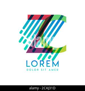 ZC logo with the theme of galaxy speed and style that is suitable for creative and business industries. CZ Letter Logo design for all webpage media an Stock Vector