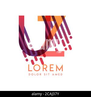 UZ logo with the theme of galaxy speed and style that is suitable for creative and business industries. ZU Letter Logo design for all webpage media an Stock Vector