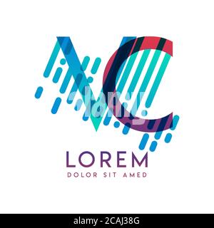 VC logo with the theme of galaxy speed and style that is suitable for creative and business industries. CV Letter Logo design for all webpage media an Stock Vector