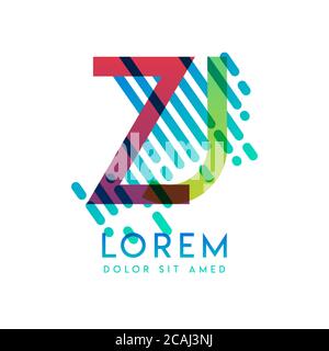 ZJ logo with the theme of galaxy speed and style that is suitable for creative and business industries. JZ Letter Logo design for all webpage media an Stock Vector