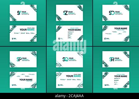 Business card colorful alphabet logo for promotion, marketing and advertising for companies, corporations, cooperatives and SME. suitable for print me Stock Vector
