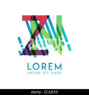 ZN logo with the theme of galaxy speed and style that is suitable for creative and business industries. NZ Letter Logo design for all webpage media an Stock Vector