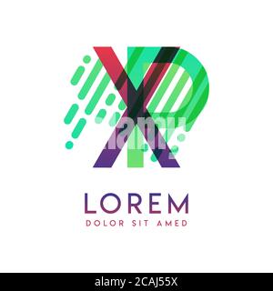 XP logo with the theme of galaxy speed and style that is suitable for creative and business industries. PX Letter Logo design for all webpage media an Stock Vector