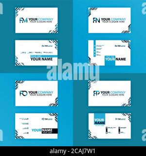 Business card colorful alphabet logo for promotion, marketing and advertising for companies, corporations, cooperatives and SME. suitable for print me Stock Vector