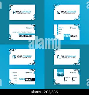 Business card colorful alphabet logo for promotion, marketing and advertising for companies, corporations, cooperatives and SME. suitable for print me Stock Vector