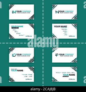 Business card colorful alphabet logo for promotion, marketing and advertising for companies, corporations, cooperatives and SME. suitable for print me Stock Vector