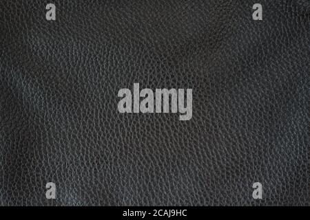 Smooth seamless texture Leather. Black color. Close up Stock Photo
