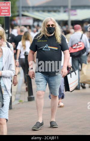 Shoppers on the streets of Doncaster in South Yorkshire during the COVID-19 pandemic of 2020 Stock Photo