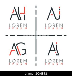 Alphabet logo for business card, presentation, flyer, document, brochure, website, mobile. Can be used for marketing, advertising, promotion for onlin Stock Vector