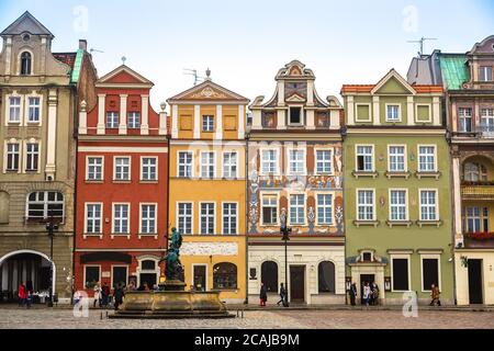 Old market square in Poznan in a summer day, Poland Stock Photo