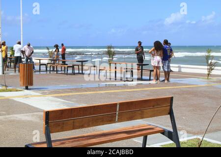 Salvador, Brazil. 07th Aug, 2020. Mayor ACM Neto inaugurates new Amaralina waterfront, in the late morning of this Friday, (07), in Salvador, (BA). At João Amaral Square, in Amaralina. Credit: Mauro Akiin Nassor/FotoArena/Alamy Live News Stock Photo
