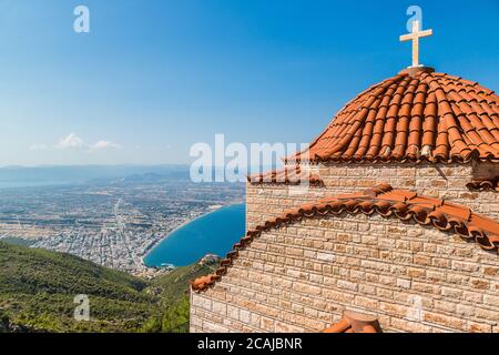 The monastery of St. Patapios in a summer day in Greece Stock Photo