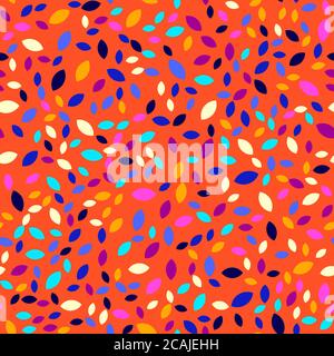 Abstract geo background with colorful leaves, random colored. Seamless vector pattern, perfect for fabric textile design, wallpapers, seamless web bac Stock Vector