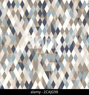 Abstract geometric pattern, diamond shapes. Geo background wallpaper. Nice retro colors - mustard yellow, turquoise teal, navy blue. Seamless vector p Stock Vector