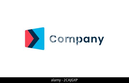 square perspective arrow modern vector design concept. Suitable as a logo that represents technology, advanced, developed, intelligence. Stock Vector