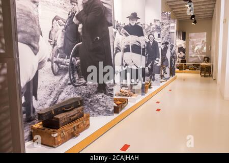 Falaise Memorial - Civilians at War. Falaise, Calvados, Normandy, France. Dedicated to the civilians during World War II. 1st floor of the museum. Stock Photo