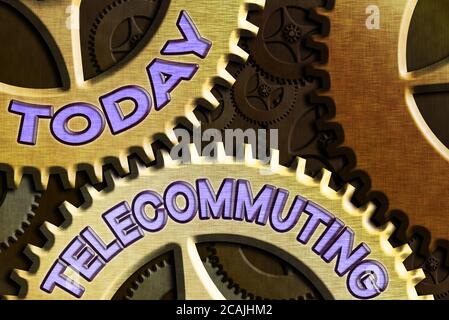 Conceptual hand writing showing Telecommuting. Concept meaning work at home using an electronic linkup with central office System Administrator Contro Stock Photo