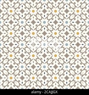 Floor tiles - seamless vintage pattern with quatrefoils. Seamless vector background. Plain colors - easy to recolor. Stock Vector