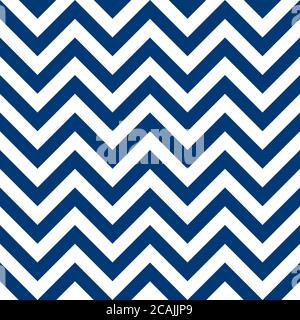 Simple chevron pattern, abstract geometric background vector. Classic navy blue and white colors. Easy to recolor. Stock Vector