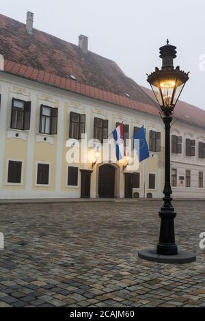 Banski Dvori building, seat of the Croatian Government, St. Mark's Square, Upper Town, Zagreb, Croatia Stock Photo