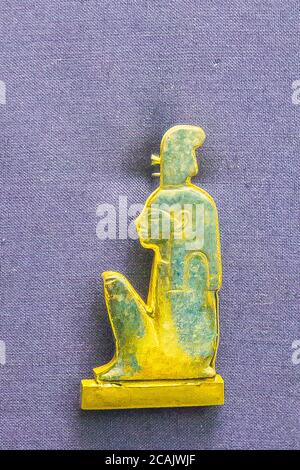 Egypt, Cairo, Egyptian Museum, royal necropolis of Tanis : Amulet of the goddess Maat, found in the burial of prince Hornakht. Stock Photo