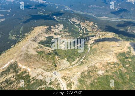 Aerial Photo of Cottonwood Pass, Colorado, USA Stock Photo