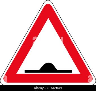 Speed bumps warning of traffic signs. Warning Bumps Road Sign Stock Vector