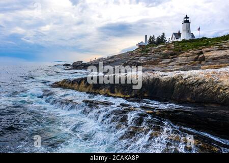 Pemaquid Point Lighthouse, Bristol, Maine, USA Stock Photo
