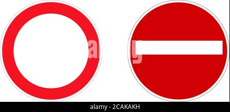 Forbid Two Way Traffic Road Sign Isolate On White Background,Vector ...