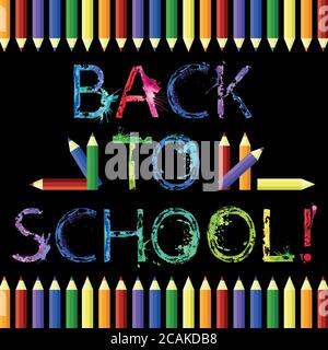 Back to school black background Stock Vector