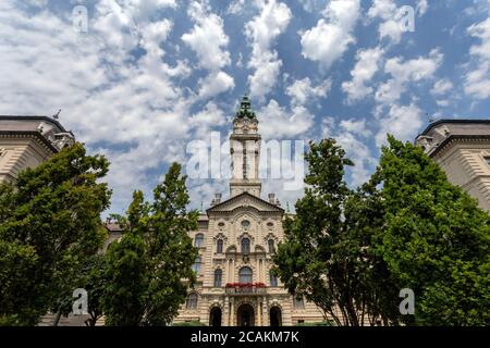 Town hall of Gyor, Hungary on a summer afternoon. Stock Photo