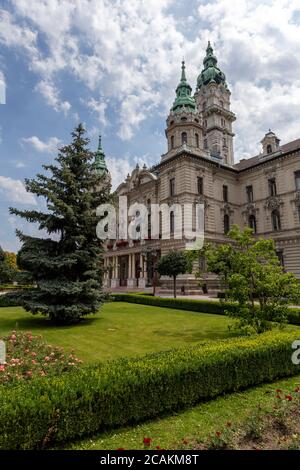 Town hall of Gyor, Hungary on a summer afternoon. Stock Photo