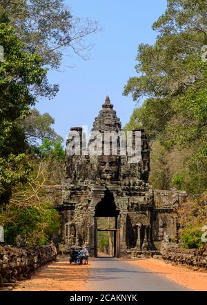 North Gate, Angkor Thom, Siem Reap, Cambodia Stock Photo